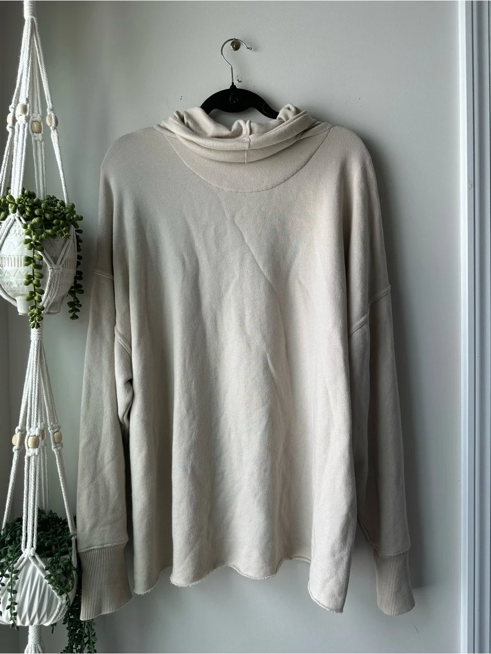 aerie Cream Cowl Neck Oversized Sweater